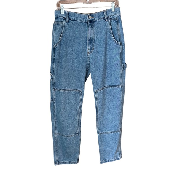 Pull&Bear Light Wash Denim Carpenter Jeans - Picture 1 of 8